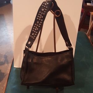 Two Bar West Black Leather with detachable strap